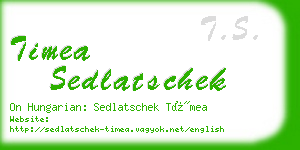 timea sedlatschek business card